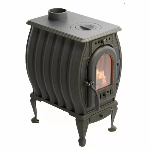 Печь-камин отопительно-варочная ПМЧ-8С, с патиной