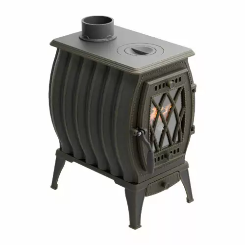 Печь-камин отопительно-варочная ПМЧ-10С, с патиной