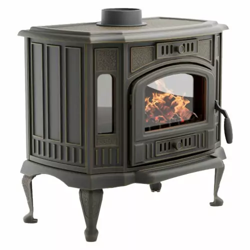 Печь-камин отопительная ПМЧ-9АС, с патиной