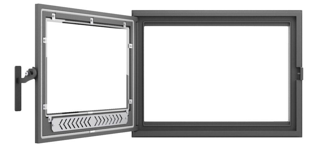 Каминная дверка из чугуна ДКГ-11СШ: большая герметичная дверка для печи и камина от Завода ЛИТКОМ
