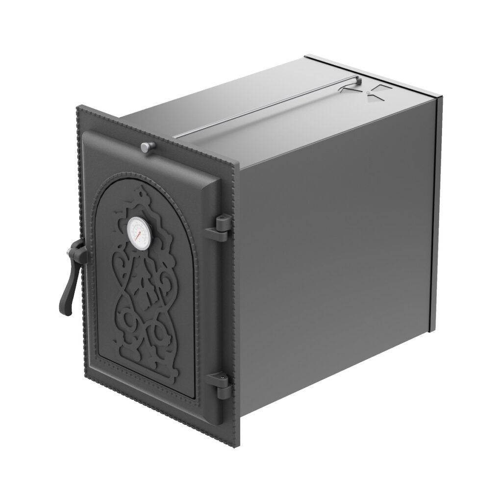 Коптильня встраиваемая с термометром КВТ-ДКУ-9: встроенная коптильня горячего копчения для печи, барбекю и мангальной зоны