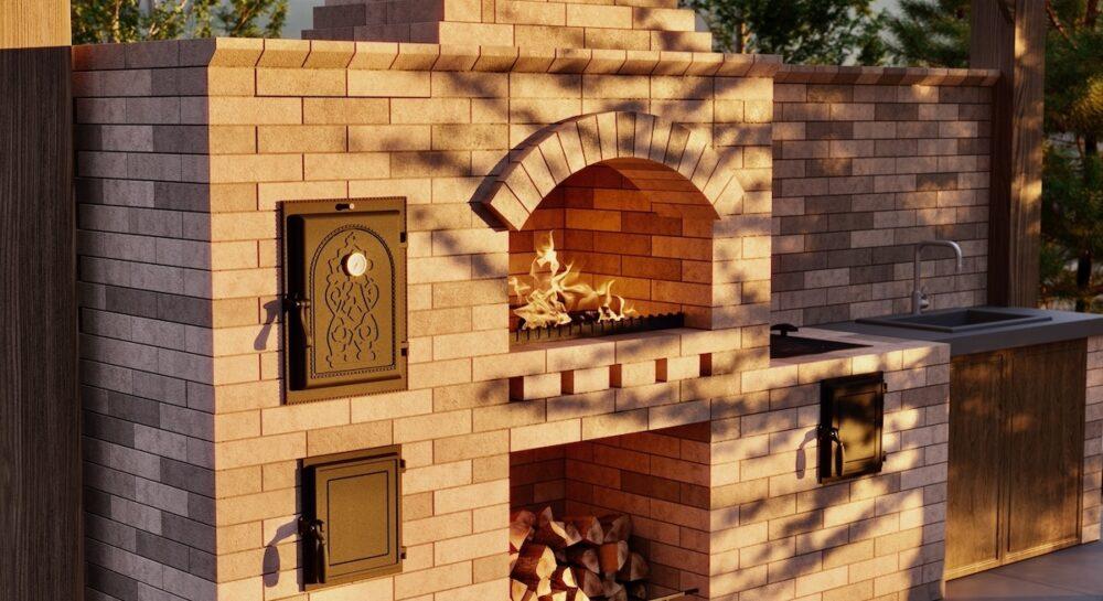 Коптильня встраиваемая с термометром КВТ-ДКУ-9: встроенная коптильня горячего копчения для печи, барбекю и мангальной зоны